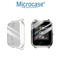 Microcase Xiaomi Amazfit Bip Önü Kapalı Tasarım Silikon Kılıf - Şeffaf
