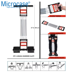 Microcase Çok Fonksiyonlu Çelik Yaylı El Ayak Göğüs 5 Çelik Yaylı Spor Aleti - AL5189