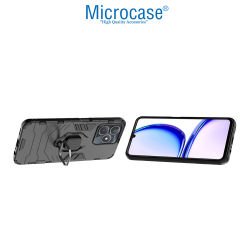 Microcase Realme Note 50 / Realme C53 4G Batman Serisi Yüzük Standlı Armor Kılıf - Siyah AL3349