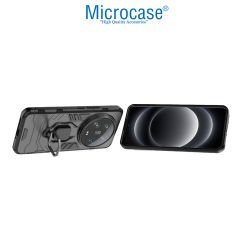 Microcase Xiaomi 14 Ultra Batman Serisi Yüzük Standlı Armor Kılıf - Siyah AL3349