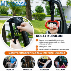Microcase Çok Amaçlı Uzunluk Ayarlanabilir Otobüs Oto Araç Yaşlı Çocuk VB için El Tutacağı Destek 2 Adet AL5606