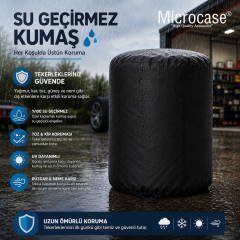 Microcase 13-16 İnç 66 CM Çap Rulo Tip 4 Lastik Kapasiteli Su Geçirmez Lastik Saklama Kılıfı AL5679