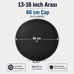 Microcase 13-16 İnç 66 CM Çap Rulo Tip 4 Lastik Kapasiteli Su Geçirmez Lastik Saklama Kılıfı AL5679