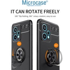 Microcase Oneplus Nord CE 2 Lite 5G Focus Serisi Yüzük Standlı Silikon Kılıf - Siyah