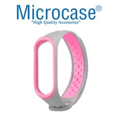 Microcase Xiaomi Mi Band 5 Kayış - Pembe - Gri KY3