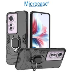 Microcase Oppo Reno 11F/ Oppo F25 Pro Batman Serisi Yüzük Standlı Armor Kılıf - Siyah AL3349