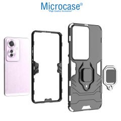 Microcase Oppo Reno 11F/ Oppo F25 Pro Batman Serisi Yüzük Standlı Armor Kılıf - Siyah AL3349