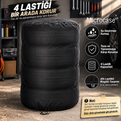 Microcase 16-20 inch 80 Cm Çap Rulo Tip 4 Lastik Kapasiteli Su Geçirmez Lastik Saklama Kılıfı AL5680