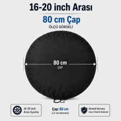 Microcase 16-20 inch 80 Cm Çap Rulo Tip 4 Lastik Kapasiteli Su Geçirmez Lastik Saklama Kılıfı AL5680
