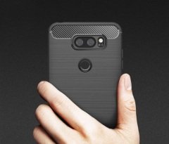 LG V30 - V30 Plus - Brushed Carbon Fiber Silikon Kılıf