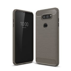 LG V30 - V30 Plus - Brushed Carbon Fiber Silikon Kılıf