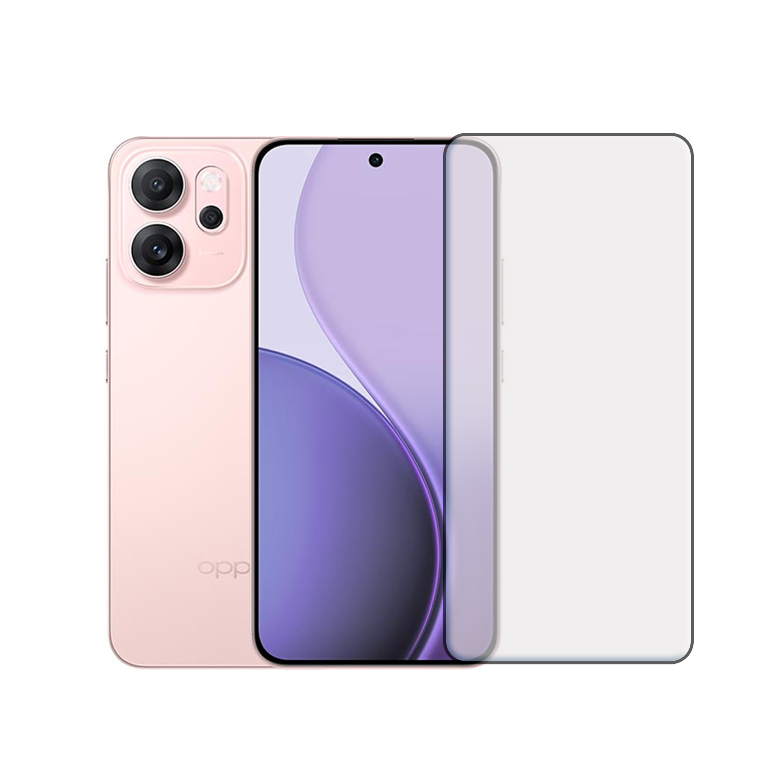 Microcase Oppo Reno 14F Tam Kaplayan Çerçeveli Tempered Ekran Koruyucu -AL3276