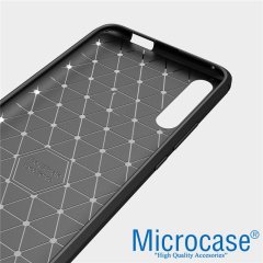 Microcase Huawei P Smart Pro 2019 Brushed Carbon Fiber Silikon Kılıf - Siyah