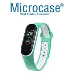 Microcase Xiaomi Mi Band 5 Kayış - Beyaz - Su Yeşili KY3