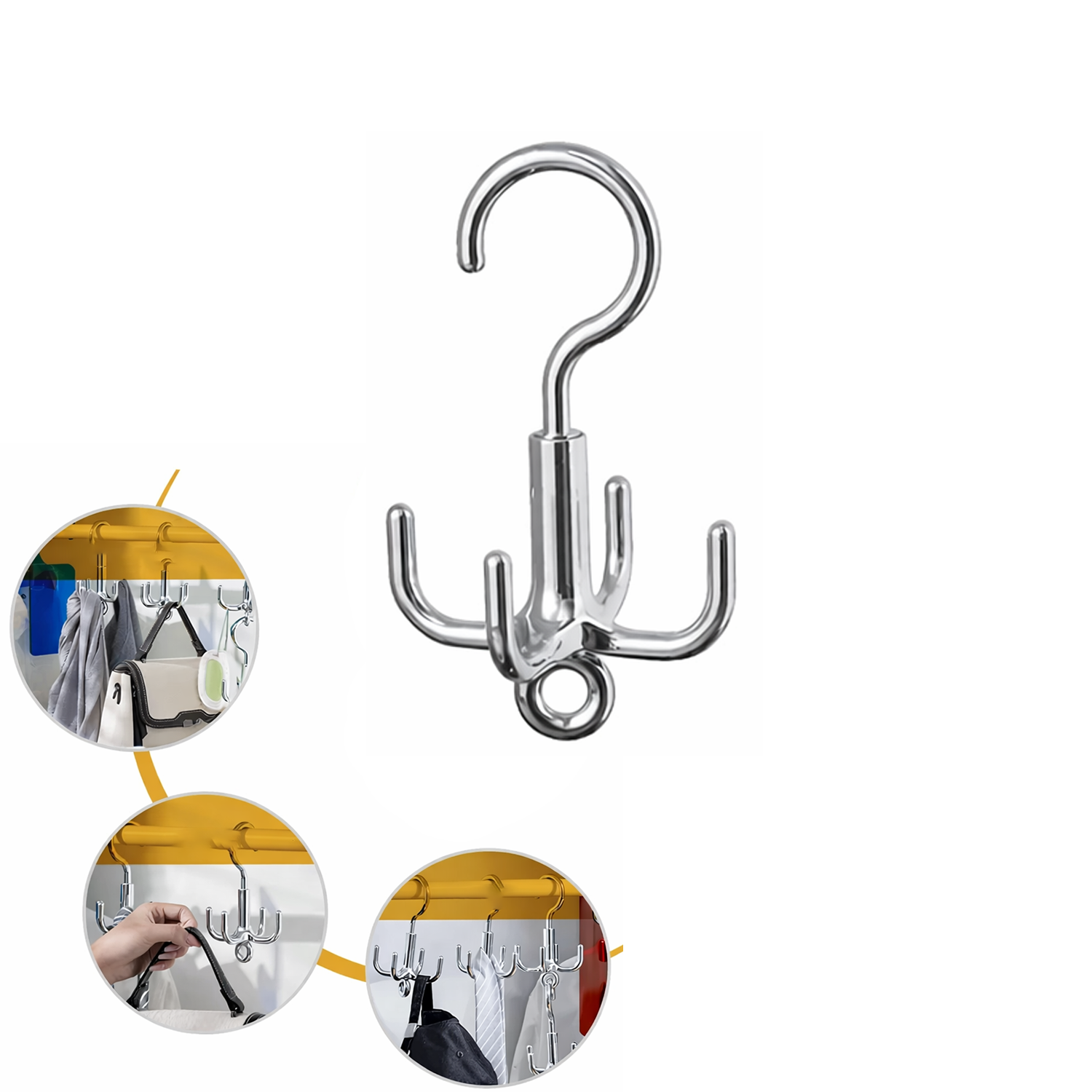 Microcase Çok Amaçlı Döner Başlıklı Metal Elbise Kravat Eşarp Askılığı 1 ADET AL5448