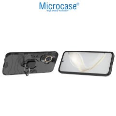 Microcase Huawei Nova 12S /Nova 11 Batman Serisi Yüzük Standlı Armor Kılıf - Siyah AL3349
