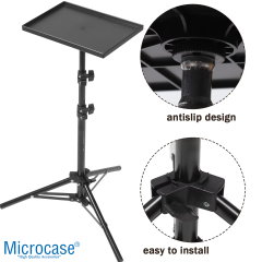 Microcase Sunum Projeksiyon Cihazı Notebook Vb için Çok Amaçlı Ayaklı Sehpa Stand Plastik + 2.1 MT Tripod - AL5099