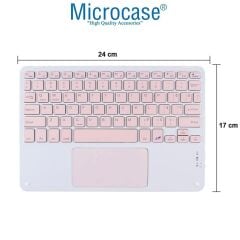 Microcase Lenovo Tab Plus M10 Plus TB125FU Uyumlu Bluetooth Touchpad Klavye+Bluetooth Mouse+Standlı Kılıf Pembe -BKK7