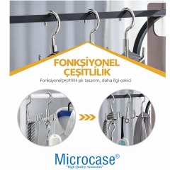Microcase Çok Amaçlı Döner Başlıklı Metal Elbise Kravat Eşarp Askılığı 3 ADET AL5448