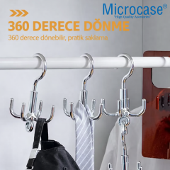 Microcase Çok Amaçlı Döner Başlıklı Metal Elbise Kravat Eşarp Askılığı 3 ADET AL5448