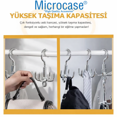 Microcase Çok Amaçlı Döner Başlıklı Metal Elbise Kravat Eşarp Askılığı 3 ADET AL5448