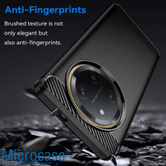 Microcase Honor Magic 7 Lite / HONORX60 Pro 5G/HONORX9C 5G ile Uyumlu Brushed Carbon Fiber Silikon Kılıf - Siyah AL3332