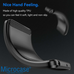 Microcase Honor Magic 7 Lite / HONORX60 Pro 5G/HONORX9C 5G ile Uyumlu Brushed Carbon Fiber Silikon Kılıf - Siyah AL3332
