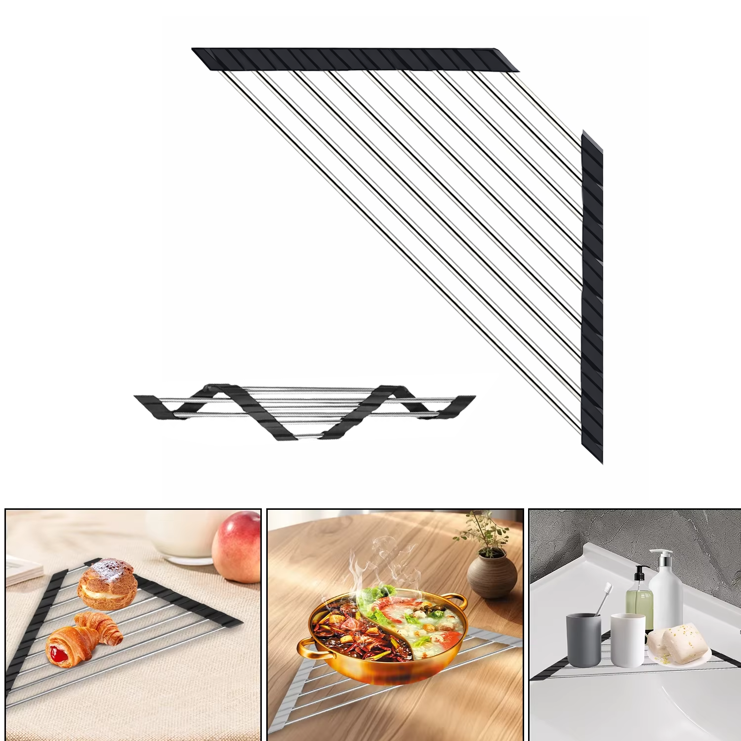 Microcase Ayarlanabilir Mutfak Lavaboya Monte Çok Amaçlı Askılık AL5443