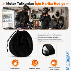 Microcase Motosiklet ve Bisiklet Kaskı El Tutacaklı Büzgülü Taşıma Saklama Çantası Koruyucu Kese 47x42 CM AL5687