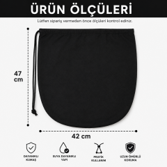 Microcase Motosiklet ve Bisiklet Kaskı El Tutacaklı Büzgülü Taşıma Saklama Çantası Koruyucu Kese 47x42 CM AL5687