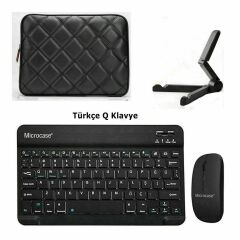 Microcase Samsung Galaxy Tab S10 Lite Tablet için Çanta+Türkçe Bluetooth Klavye+Mouse+Tablet Standı-AL8124