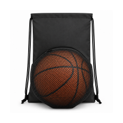 Microcase Taşınabilir Fileli Top Bölmeli Büzgülü Spor ve Basketbol Sırt Çantası Siyah AL5695