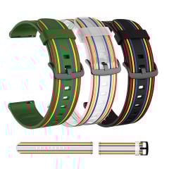 Microcase Realme Watch 36 mm için Çizgi Desenli Silikon Kordon Kayış - KY28