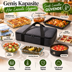 Microcase Isı Yalıtımlı Termal Hacimli Piknik Malzemesi Borcam ve Yemek Taşıma Çantası Siyah 47 x 32 x11 CM  AL7041