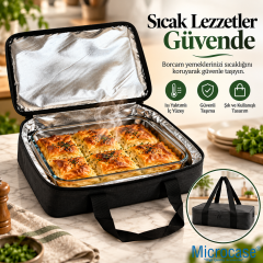 Microcase Isı Yalıtımlı Termal Hacimli Piknik Malzemesi Borcam ve Yemek Taşıma Çantası Siyah 47 x 32 x11 CM  AL7041