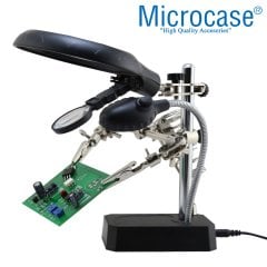 Microcase Led Işıklı Masaüstü Tamirci Büyüteç Seti - AL2481