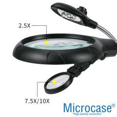 Microcase Led Işıklı Masaüstü Tamirci Büyüteç Seti - AL2481