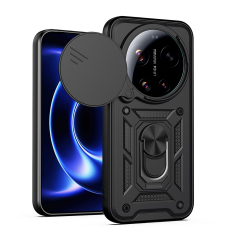 Microcase Xiaomi 17 Ultra ile uyumlu QUBEC Serisi Kamera Kapaklı Yüzük Standlı Kılıf-AL5117