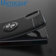 Microcase Xioami Poco M3 Focus Serisi Yüzük Standlı Silikon Kılıf - Siyah