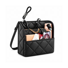 Microcase Kapitone Desen Oto Ön Koltuk Arası Çift Yönlü Çanta Termos Malzeme Organizer Düzenleyici AL5683