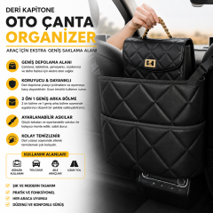 Microcase Kapitone Desen Oto Ön Koltuk Arası Çift Yönlü Çanta Termos Malzeme Organizer Düzenleyici AL5683