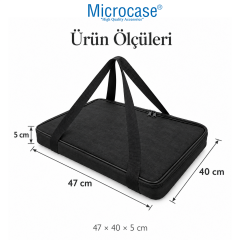 Microcase Çift Fermuarlı Isı Yalıtımlı Termal Borcam ve Fırın Tepsisi Taşıma Çantası Siyah 47 x 40 x 5 CM AL7042