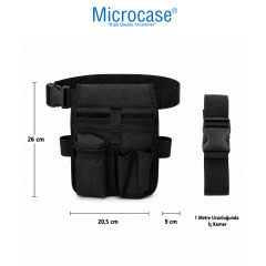 Microcase Çok Amaçlı Çok Bölmeli Kemere Takmalı Bel Tipi Alet Takım Hırdavat Kılıfı Çantası AL5651