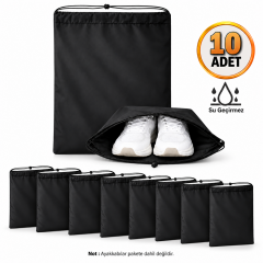 Microcase Su Geçirmez İpli Ayakkabı Eşya Düzenleyici Seyahat Çantası Hurç 50 X 40 CM 10 ADET AL5505