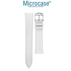 Microcase Huawei Watch GT 3 SE ile Uyumlu  22mm Universal Deri Kordon Kayış-KY98 Beyaz