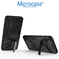 Microcase Huawei Honor Magic 7 Lite/Honor x60/Honor X9C 5G Matrix Serisi Armor Standlı Perfect Koruma Kılıf - Siyah Al3416
