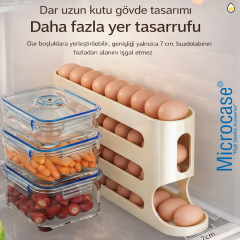 Microcase ABS Plastik Dolapiçi Yuvarlanır Tip Yumurta Organizer ve Standı AL5452