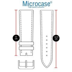 Microcase Huawei Watch Ultimate ile Uyumlu  22mm Universal Deri Kordon Kayış-KY98 Beyaz
