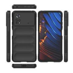 Microcase Xiaomi Poco X4 Pro 5G  Miami Serisi Darbeye Dayanıklı Silikon Kılıf - Siyah