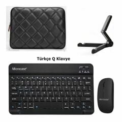 Microcase Xiaomi Redmi Pad Se 11 inch  Tablet Çanta+Türkçe Bluetooth Klavye+Mouse+Tablet Standı-AL8124